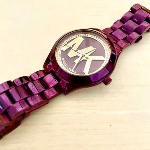 Never been worn deep purple MK watch!